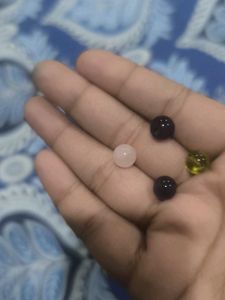 Real natural rose quartz, peridot and 2 amethyst
