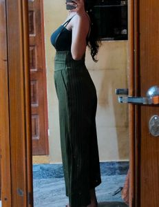 Shein Green Pinstripe Jumpsuit