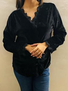 Elegant Black Velvet Top