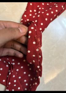 polka dot puff sleeve dress