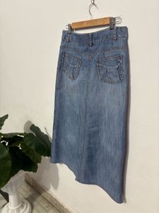 Denim Wrap Style Skirt