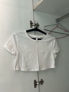 H&M CROPPED JERSEY TOP