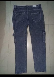 Zara Gray Wash Cargo Jeans
