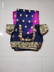 Elegant Blue &amp; Pink Saree