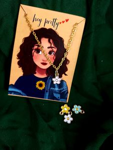 Floral Charm With Chain ( Select One ) For 100 Rs