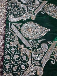 Green  Banaras Embroidered Fabric Heavy Work Saree