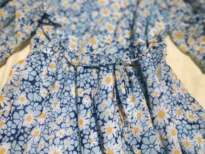 Blue Floral Midi Dress