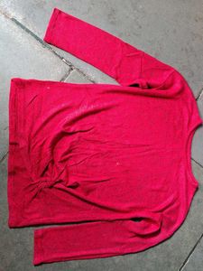 Red Long Sleeve Top