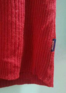 (2-3.5 Year) Girls Red Full Neck Sweater