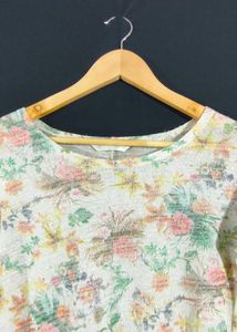 White Printed Cotton Top