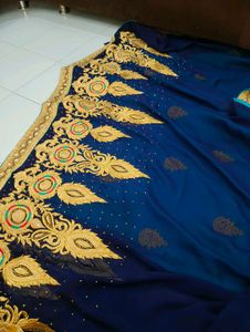 Satin Silk Saree With Blause