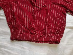 Red Top with White Thin Stripes