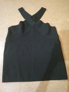 REISS Black Halter Top
