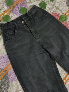 shine charcoal black jeans mom fit