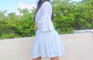 White Embroidered Mini Dress