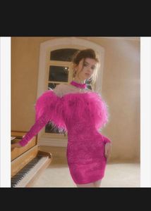 Pink Feather Party Dress