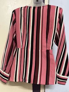 Pintrest Striped Wrap Top