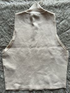 Beige Turtle Neck Top