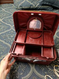 Vintage Maroon Vanity Box