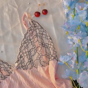 Pink Lace Trim Cami Top