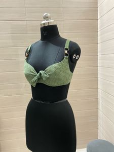 CALZEDONIA Bikini Bra Green Knotted Top