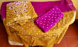 3pc Cotton Bandhni EID Mirror Salwar Kameez