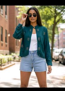 Teal Embellished Jacket combo