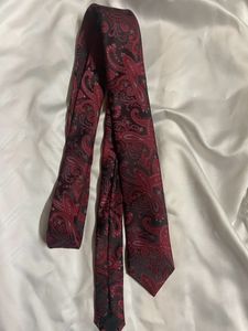 Red Paisley Print Necktie
