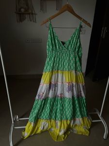Place DU SOLEIL Bright Pastel Tiered Maxi Dress