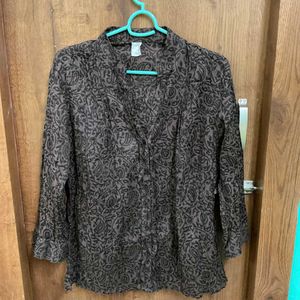 Brown Patterned Top