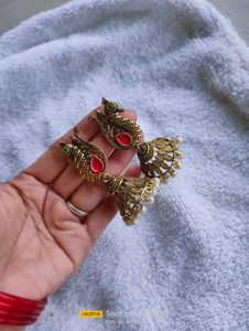 Peacock Jhumka Earrings