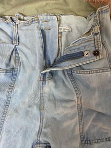 Light Wash High Waist Denim Pants