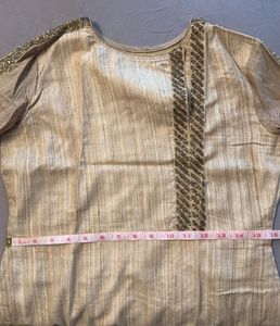 Elegant Beige Kurti with Gold Detail