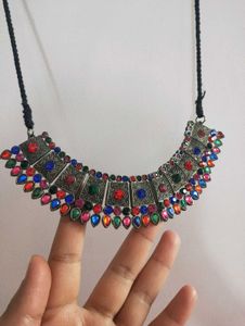 Multicolored Stone Antique Necklace