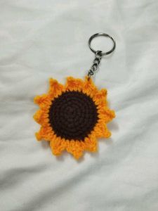 Crochet Sunflower Keychain And Bagcharms
