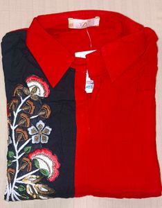 Red Kurta For Daily Or Office Wear