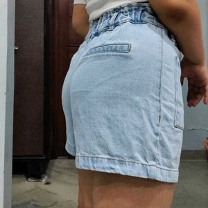 Denim High-Waisted Shorts