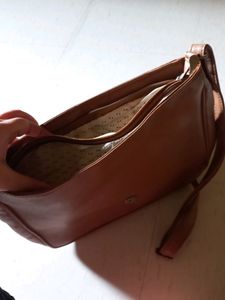 Brown Laser-Cut Crossbody Bag