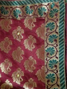 Maroon & Gold Patterned Fabric