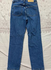 High-Waisted Blue Denim Jeans