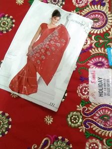 Red Saree With Tag