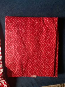 Red &amp; White Salwar Suit Fabric