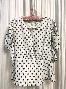 Polka Dot Wrap Top