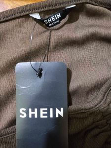 Shein Strapless Ruched Tie-Up Party Dress