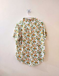 Floral Print Short Sleeve Button-Up