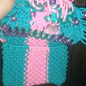 Handmade Macrame Beaded Bag