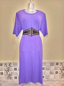 Size Large🎁Buy 2 Get 1 Free 🎁Purple Midi Dress