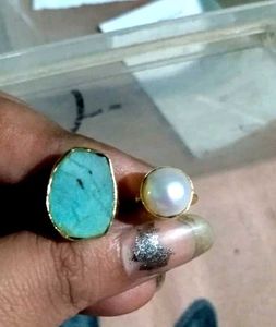 semi precious stones ring with real