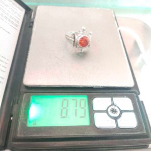 Pure Silver Maharaja Ring In Carnelian Gemstone