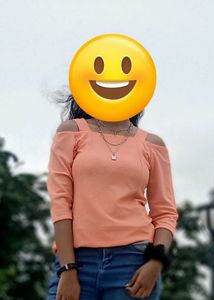 Peach Off-shoulder Top